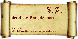 Wendler Perjámos névjegykártya